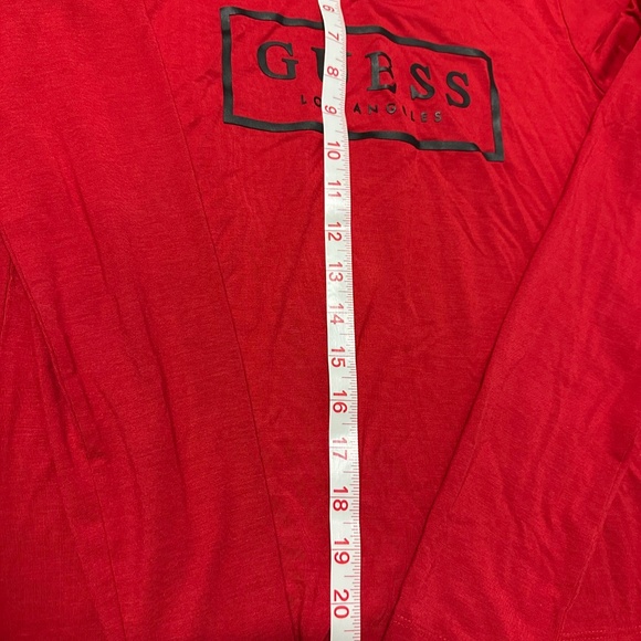 Guess Red Long Sleeve Women's Top EUC Size L - Picture 8 of 9